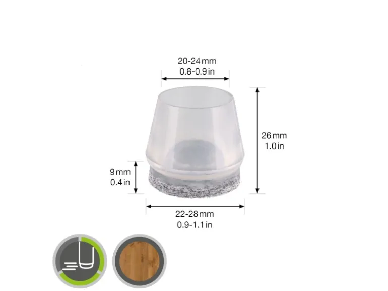 Wagner Kappen-Set EH0564 Ø 24 mm x Ø 28 mm x 26 mm Transparent/Grau 4-tlg.