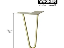 Wagner Möbelbein Hairpin Länge 200 mm Pearl Gold