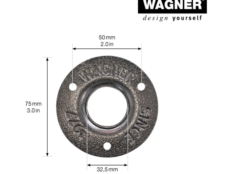 Wagner Möbelbein Industrial Pipe Ø 32,5 mm Länge 100 mm Schwarz