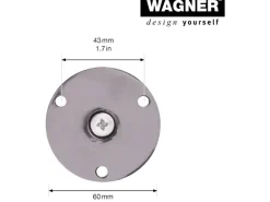 Wagner Möbelfuß Ø 3,8 cm Länge 15 cm - 16,5 cm Edelstahl-Optik