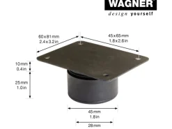 Wagner Möbelfuß Justus Lounge QuickClick mit Anschraubplatte 4er Set