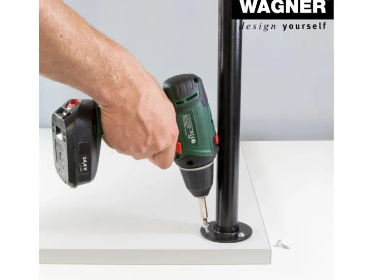 Wagner Regalträger Industrial Pipe Ø 3,25 cm x 12 cm Schwarz