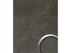 WALLFACE 14797 LEGUAN Leder Wand-paneel selbstklebende Tapete Schwarz 2600 mm x 1000 mm x 1,5 mm 2,60 m2 Schwarz