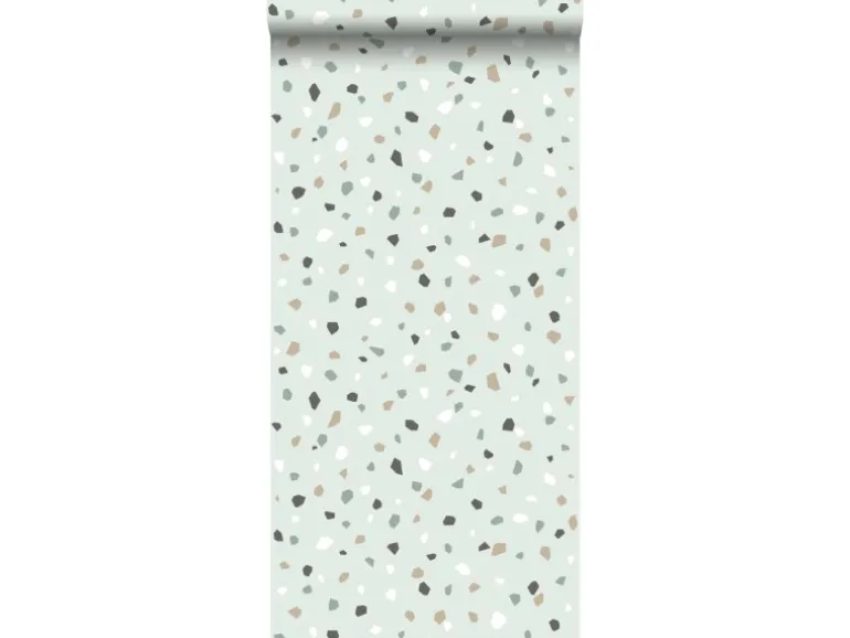 Walls4You Tapete Terrazzo-Motiv Mintgrün 0,53 x 10,05 m 935315