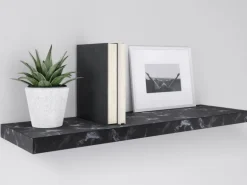 Wandregal Carlton 80 cm x 24 cm x 3,8 cm Marmor Schwarz