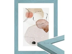 WANDStyle Bilderrahmen H750 aus Massivholz in Blau 40 x 60 cm im Stil Landhaus