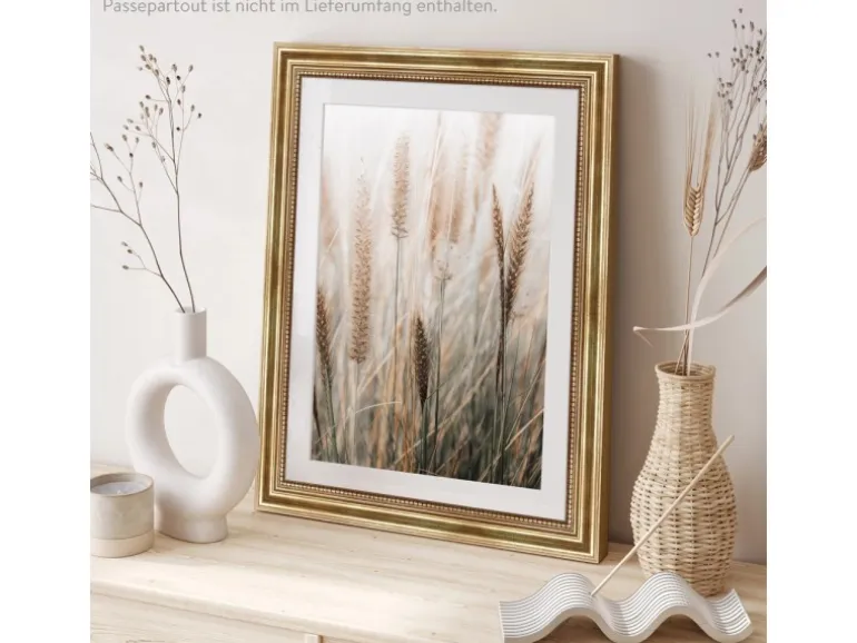 WANDStyle Bilderrahmen H450 aus Massivholz in Gold 40 x 60 cm im Stil Antik