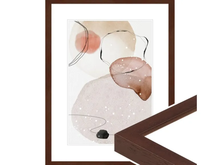 WANDStyle Bilderrahmen H950 aus Massivholz in Nussbaum-Optik 40 x 50 cm im Stil Modern