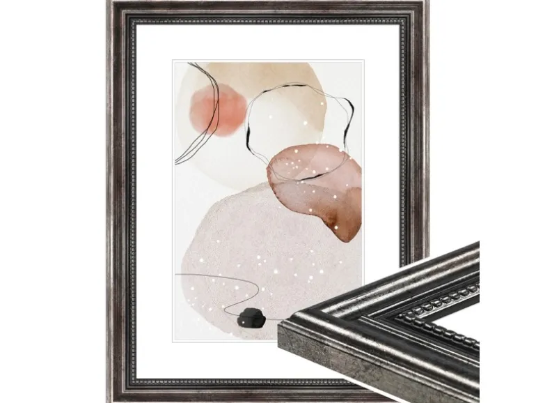 WANDStyle Bilderrahmen H450 aus Massivholz in Metall-Optik 30 x 40 cm im Stil Antik