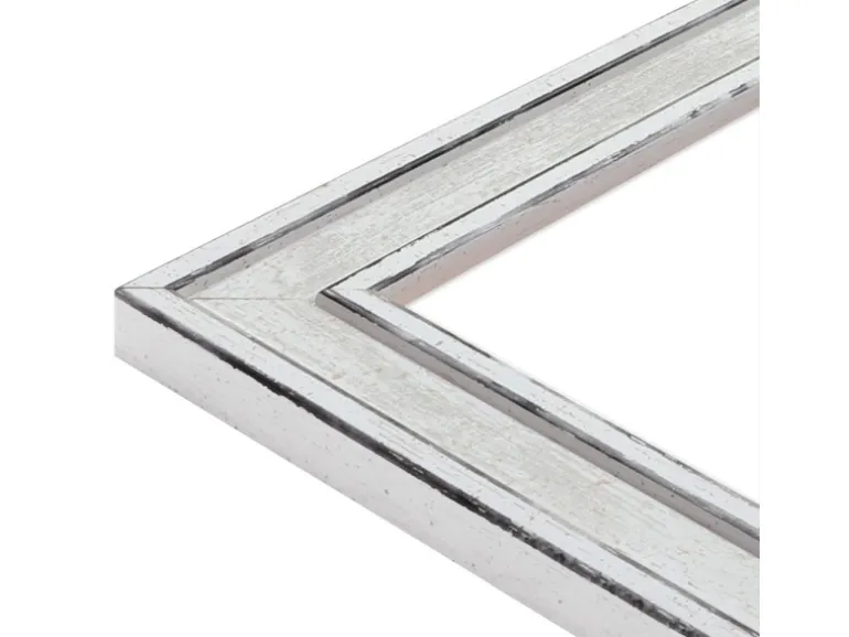 WANDStyle Bilderrahmen H460 aus Massivholz in Silber 13 x 18 cm im Stil Vintage