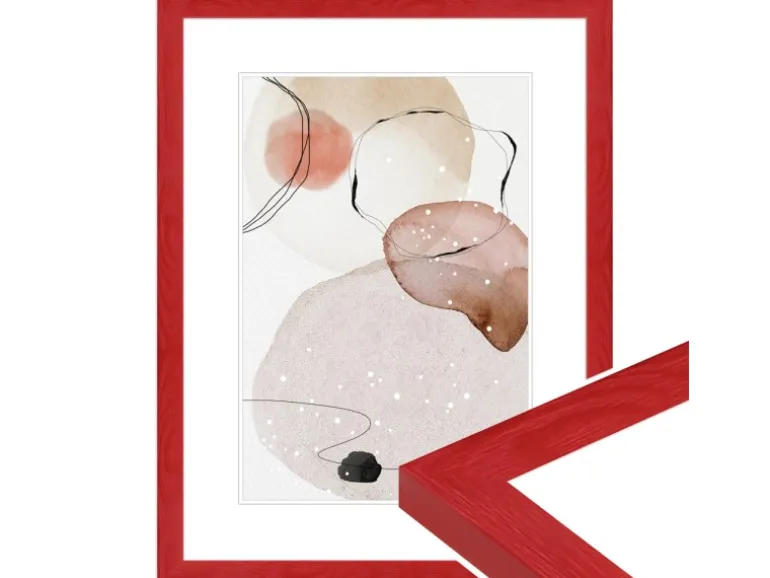 WANDStyle Bilderrahmen H300 aus Massivholz in Rot 10 x 10 cm im Stil Modern