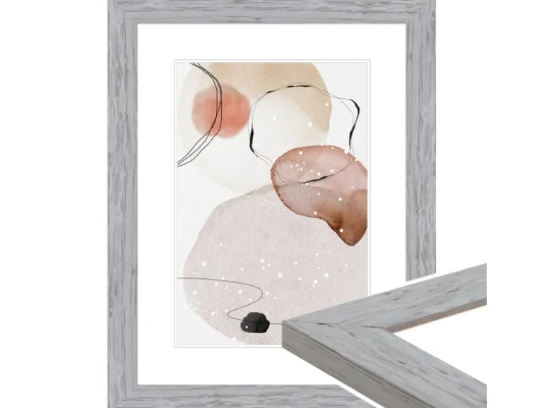 WANDStyle Bilderrahmen H750 aus Massivholz in Grau 30 x 40 cm im Stil Landhaus