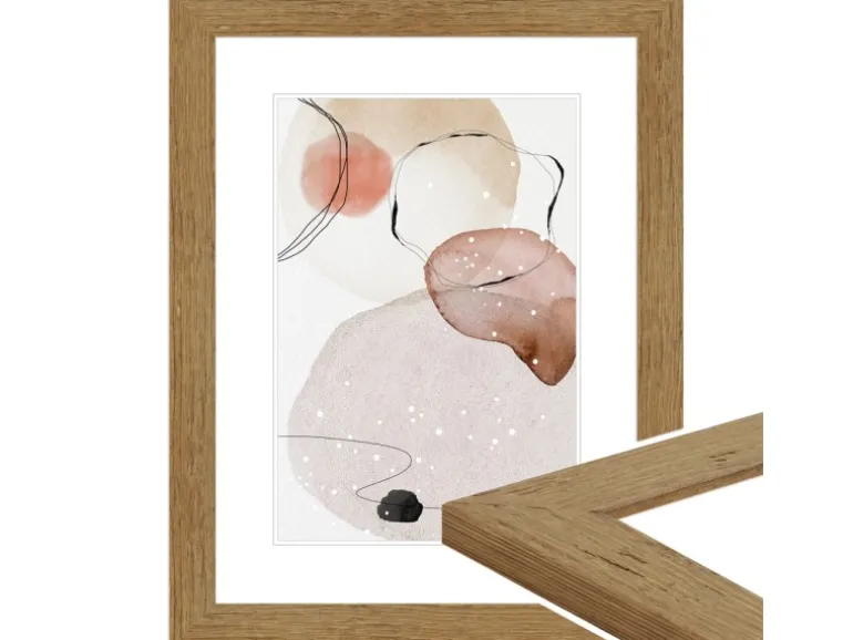 WANDStyle Bilderrahmen H750 aus Massivholz in Eiche-Optik 30 x 40 cm im Stil Landhaus