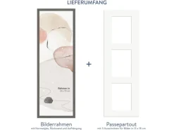 WANDStyle Galerierahmen G950 in Graubraun 23 x 70 cm für 3 Bilder im Format 13 x 18 cm
