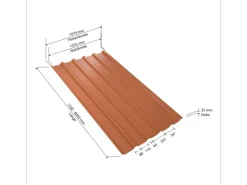 Weckman Trapezblech W35 Stahl Antikondensvlies 7.650 x 1.070 x 0,5 mm Ziegelrot