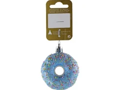 Weihnachts-Deko Donut zum Hängen aus Kunststoff Ø 6 cm x 3 cm Hellblau