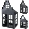 Weihnachts-Deko Laternenhaus Eisen 21 cm x 14 cm x 41 cm Schwarz 2-fach Sortiert