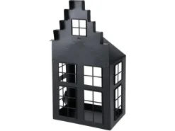 Weihnachts-Deko Laternenhaus Eisen 21 cm x 14 cm x 41 cm Schwarz 2-fach Sortiert
