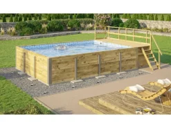 Weka Massivholzpool 595 Gr.2 490 x 644 x 203 cm Blau Mosaik