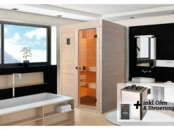 Weka Massivholzsauna Valida 1 Sparset 4,5 kW OS Glastür