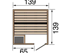 Weka Massivholzsauna Valida 1 Sparset 4,5 kW OS Glastür