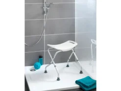 Wenko Badhocker Secura klappbar Kunststoff 53,5 x 44,5-48,0 x 40-47 cm Weiß