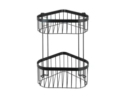 Wenko Eckregal 2 Etagen Classic Plus Black Stahl 23,5 x 33 x 18,5 cm Schwarz