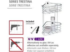 WENKO Eckregal Trestina Edelstahl 2 Etagen
