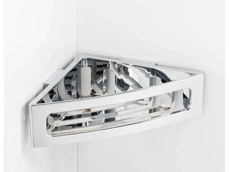 Wenko Power-Loc Eckablage Bralia Kunststoff (ABS) 35 x 8,5 x 20 cm Chrom