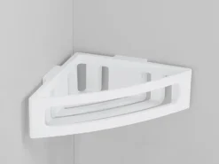 Wenko Power-Loc Eckablage Bralia Kunststoff (ABS) 35 x 8,5 x 20 cm Weiß