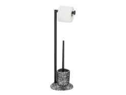 WENKO Stand WC-Garnitur Terrazzo inkl. Rollenhalter und WC-Bürste