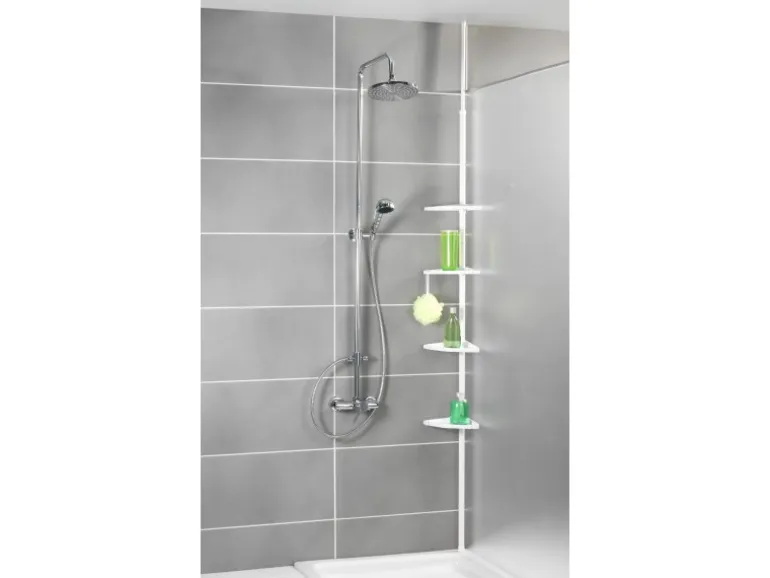 Wenko Teleskop-Duschecke Compact Aluminium Weiß