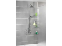 Wenko Teleskop-Duschecke Compact Aluminium Silber