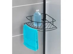 Wenko Teleskop-Duschregal Dolcedo aus Edelstahl 31 x 23 x 275 cm Schwarz-Matt