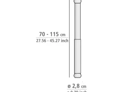 Wenko Teleskop-Duschvorhangstange Luz ausziehbar rostfrei 70 cm - 115 cm Schwarz