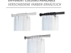 Wenko Teleskop-Duschvorhangstange Luz ausziehbar rostfrei 70 cm - 115 cm Schwarz