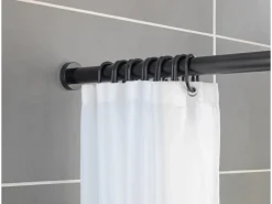 Wenko Teleskop-Duschvorhangstange Luz ausziehbar rostfrei 70 cm - 115 cm Schwarz