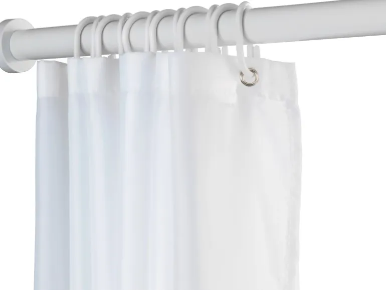 Wenko Teleskop-Duschvorhangstange Luz ausziehbar rostfrei 110 cm - 185 cm Weiß