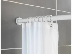 Wenko Teleskop-Duschvorhangstange Luz ausziehbar rostfrei 110 cm - 185 cm Weiß