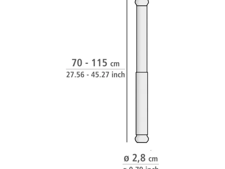 Wenko Teleskop-Duschvorhangstange Luz ausziehbar rostfrei 70 cm - 115 cm Weiß