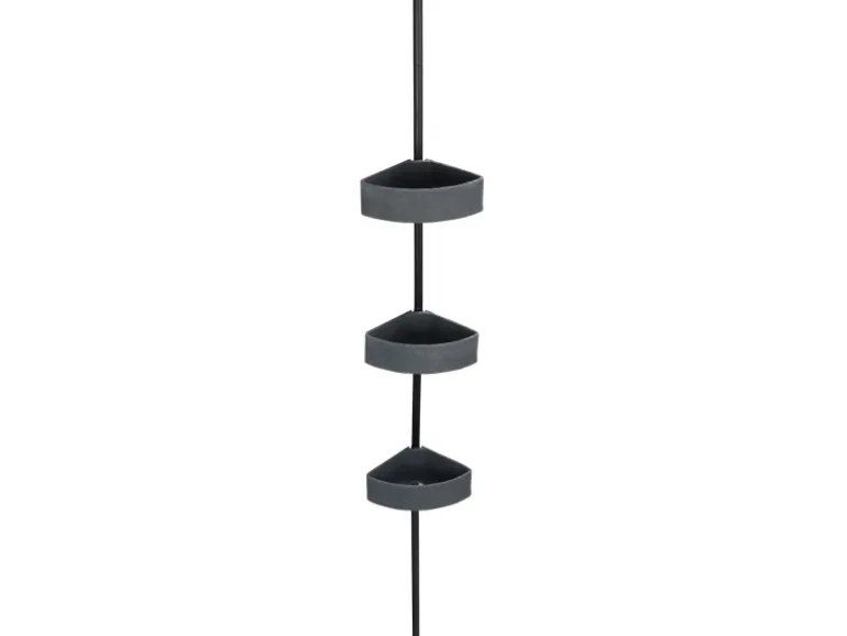 Wenko Teleskop-Eckregal Villata mit 3 Körben 28 x 20,5 x 275 cm Schwarz-Grau