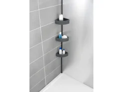 Wenko Teleskop-Eckregal Villata mit 3 Körben 28 x 20,5 x 275 cm Schwarz-Grau