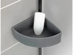 Wenko Teleskop-Eckregal Villata mit 3 Körben 28 x 20,5 x 275 cm Schwarz-Grau
