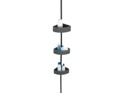 Wenko Teleskop-Eckregal Villata mit 3 Körben 28 x 20,5 x 275 cm Schwarz-Grau
