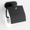 Wenko Turbo-Loc Edelstahl Toilettenpapierhalter Orea Black Matt 14 x 12.5 x 7 cm