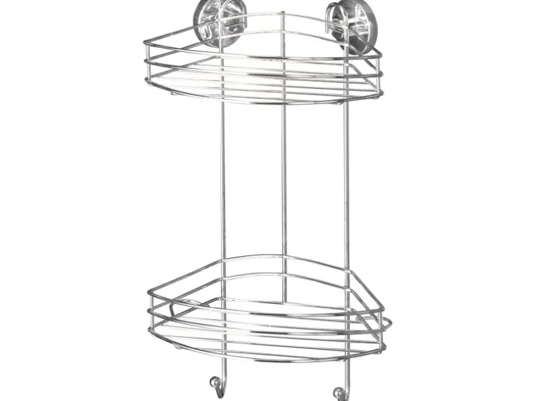 Wenko Vacuum-Loc Eckregal Chrom 2 Etagen