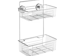 Wenko Vacuum-Loc Wandregal Bari Chrom 2 Etagen