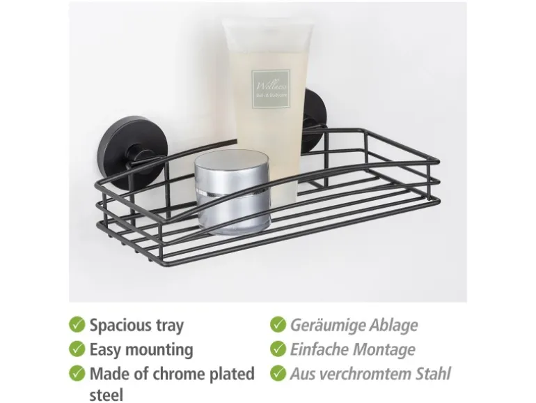 Wenko Wandablage Vacuum-Loc Schwarz