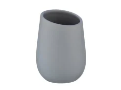 Wenko Zahnputzbecher Badi Grau Keramik 8 x 11 x 8 cm