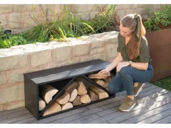 Westmann Kaminholzregal B x T x H: 104 cm x 34,5 cm x 40 cm Schwarz